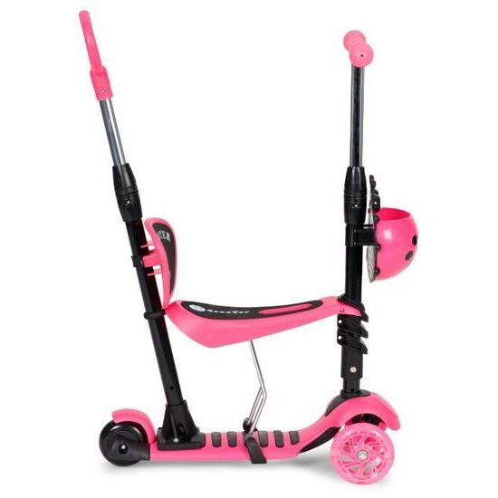 Ecotoys dětská koloběžka se svítícími koly Bedrunka růžová 5v1