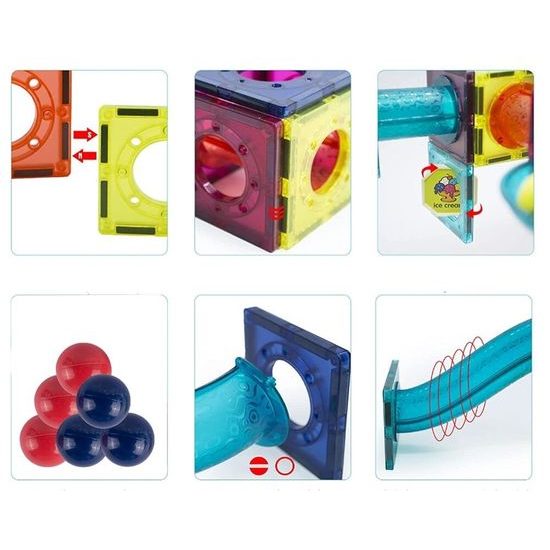 Magnetická stavebnice se skluzavkou Magnet Blocks 78 dílů
