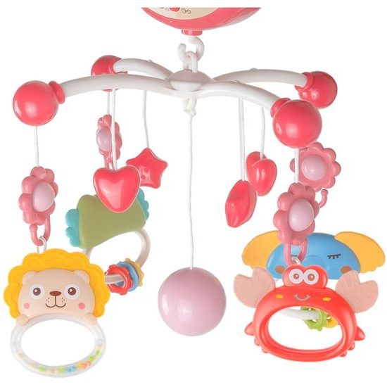 Kolotoč nad postýlku s projektorem a dálkovým ovládáním Music Mobile růžový