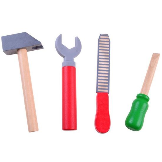 Sada dětského dřevěného nářadí s opaskem Malý opravář 10 součástí