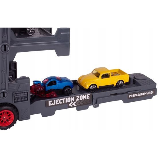 Odtahové auto s 8 autíčky a skluzavkou Heavy Truck šedé