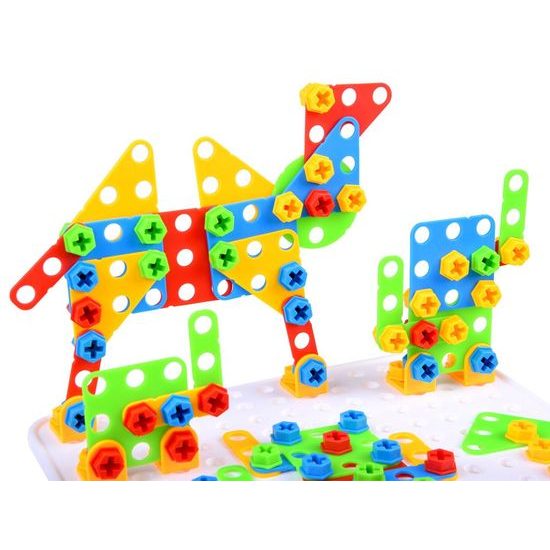 Majlo Toys konstrukční 3D stavebnice s vrtačkou na baterie Magic Panel 268 ks