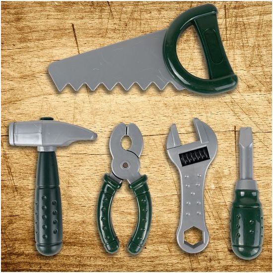 Sada dětského nářadí s vestou a helmou Craftmans Toolbox