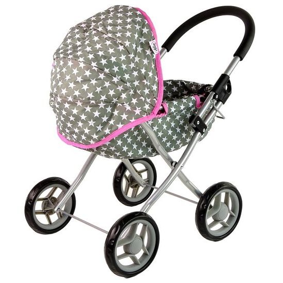 Alice kočárek pro panenky 5249 šedo-růžový