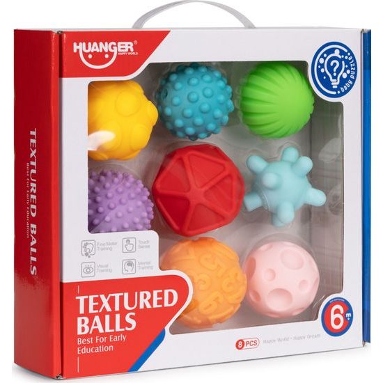 Haunger senzorické míčky pro nejmenší Textured Balls 8 kusů