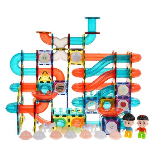 Magnetická svítící stavebnice se skluzavkou Light Magnetic 292 dílů