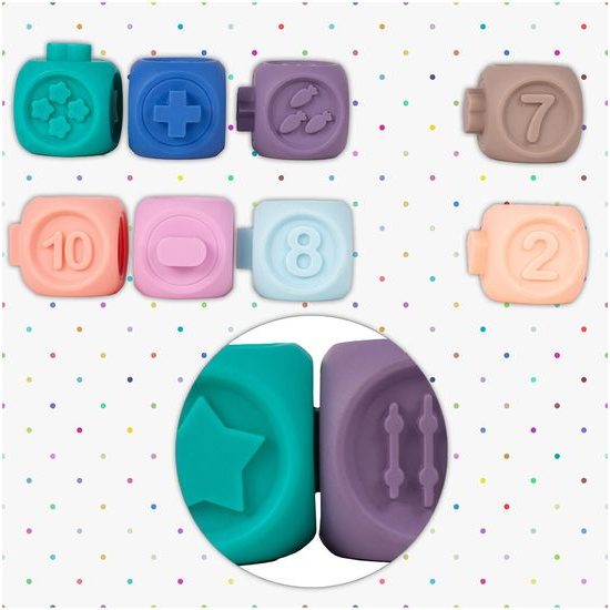 Senzorické kostky pro nejmenší Baby Training Blocks 10 kusů