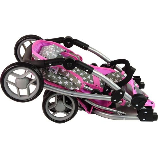 Kočárek pro panenky 2v1 Gondola Bag Pink Stars