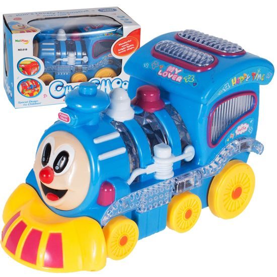 Multifunkční lokomotiva se světlem a zvukem ChoChoo Loco modrá