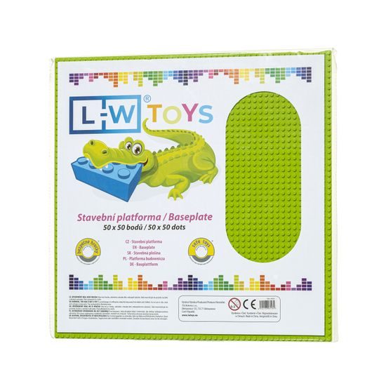 LW Toys Velká podložka na stavění 50x50 bodů limetková