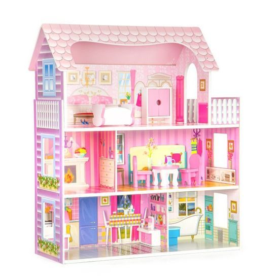Ecotoys dřevěný domeček pro panenky s příslušenstvím Rozana