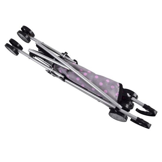 Golfový kočárek pro panenky Alice černý s puntíkama