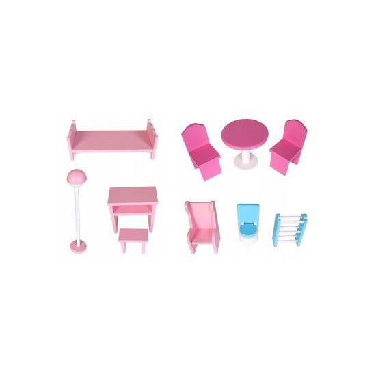 Ecotoys dřevěný domeček pro panenky se 3 patry