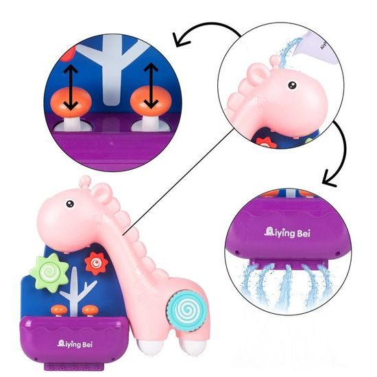 Dětská fontánka do vany Žirafa růžová