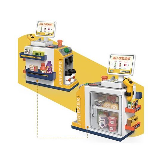Dětský obchůdek s kávovarem a lednicí Self Checkout