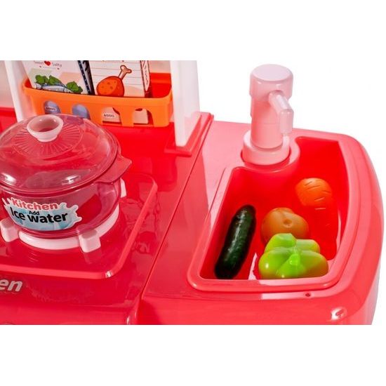 Detská kuchynka so zvukmi a parou Home Kitchen - ružová
