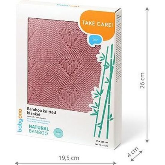 Dětská bambusová dečka - růžová se srdíčky