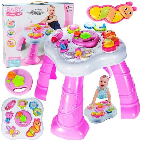 Edukační stoleček se světly a zvuky Baby Table 2v1 růžový
