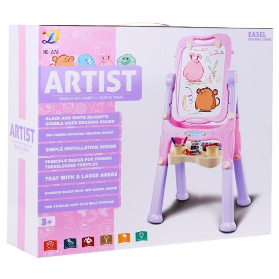 Oboustranná XXL kreslící tabule Little Artist růžová