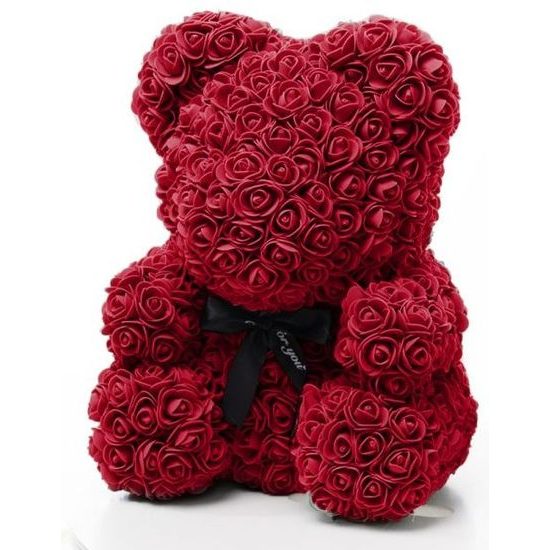 Medvídek z růží bordo Rose Bear 40 cm