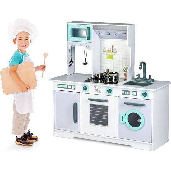 Ecotoys velká dřevěná kuchyňka s příslušenstvím