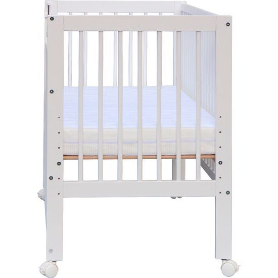 Postýlka se stahovacím bokem Scarlett Perta - buk - bílá 120 x 60 cm