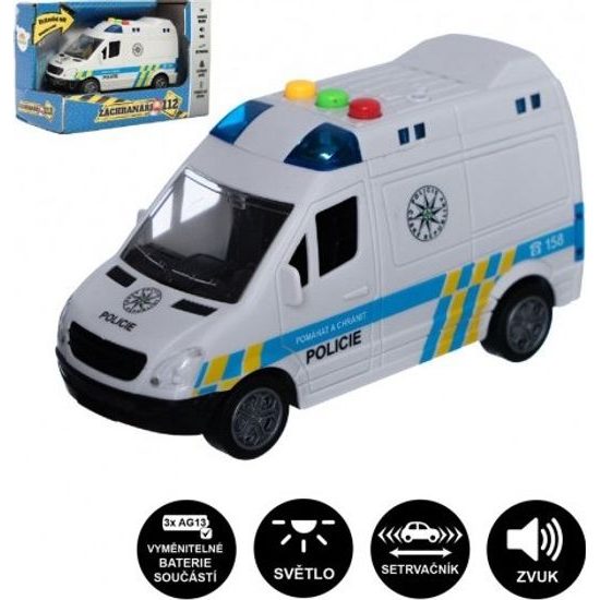 Auto policejní dodávka na baterie, se zvukem
