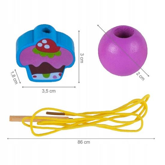 Sada na výrobu dřevěných korálků Wooden Beads 70 kusů