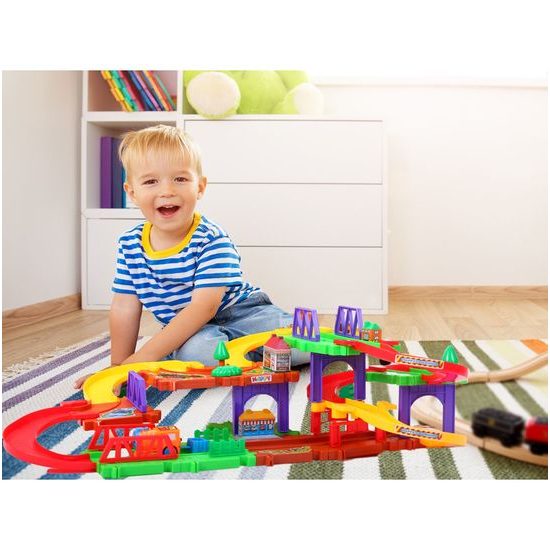 Parkovací garáž s lokomotivou na baterie Puzzle Parking