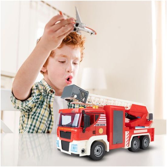 Šroubovací požární auto v kufříku se světly a zvuky Fire Truck