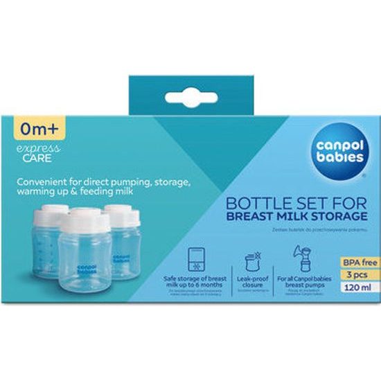 CANPOL babies Sada lahví na skladování mléka 3x120ml