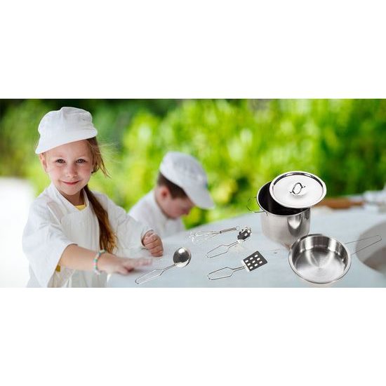 Sada dětského kovového nádobí v batůžku 12 součástí Kitchen Backpack