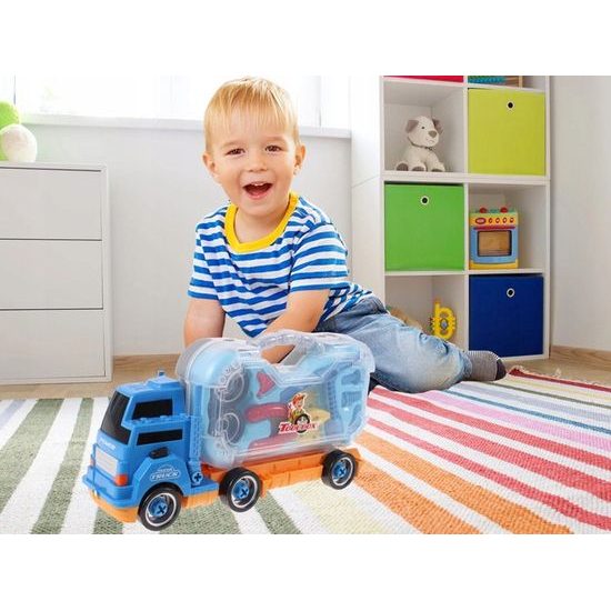 Dětské šroubovací autíčko s nářadím a zvuky Toolbox Truck modré