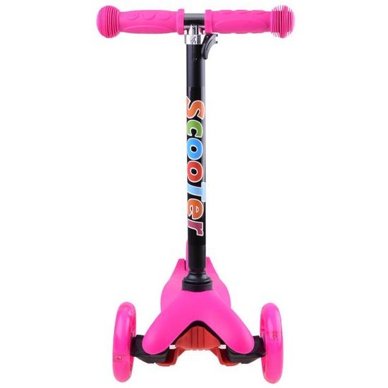 Dětská koloběžka Scooter 717 se svítícími koly - růžová