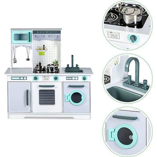 Ecotoys velká dřevěná kuchyňka s příslušenstvím