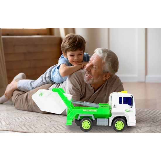 Popelářské auto s kontejnerem, světly a zvuky City Service 1:20