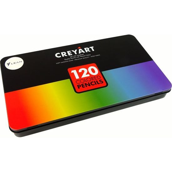 Sada 120 uměleckých pastelek v kovové nádobě