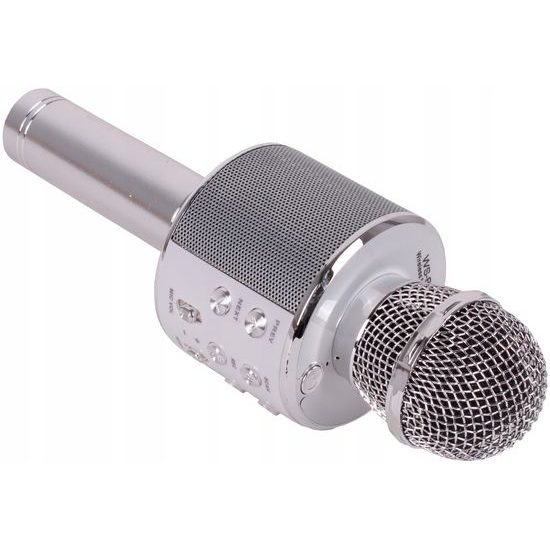 Bezdrátový karaoke mikrofon Hifi Speaker stříbrný
