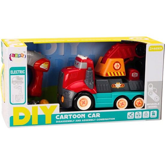 Cartoon jeřáb s hákem červený