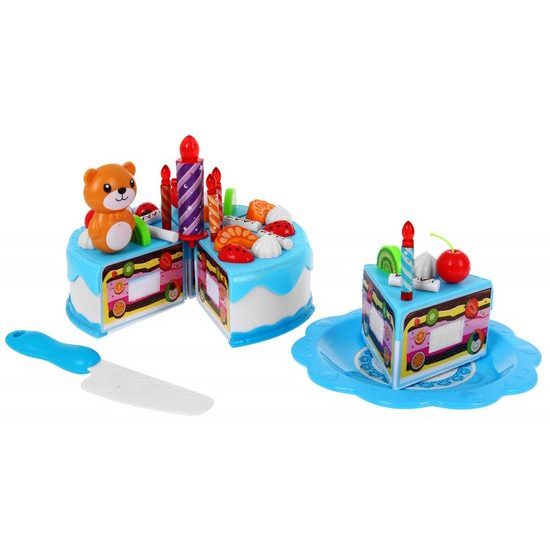 Ecotoys narozeninová sada Dort modrá 80 součástí