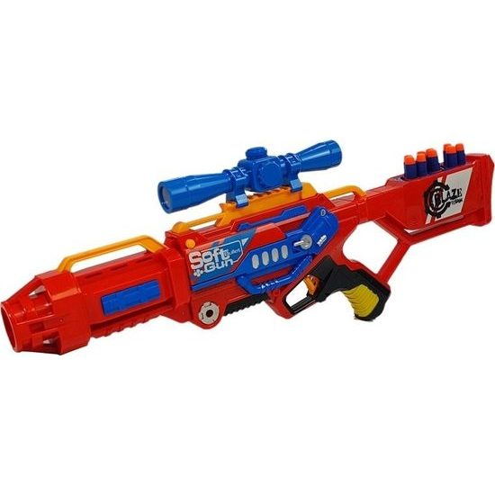ROZBALENO Velký dětský samopal Blaze Storm RED s pěnovými náboji