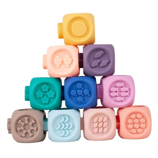 Senzorické kostky pro nejmenší Baby Training Blocks 10 kusů