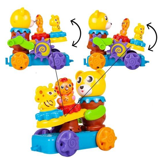 Veselé autíčko pro nejmenší s ozubenými kolečky Bear Car