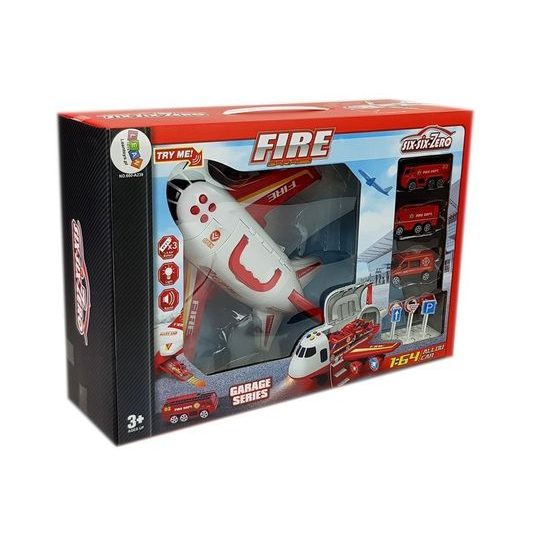 Interaktivní letadlo s autíčky, světly a zvuky Fire Airplane