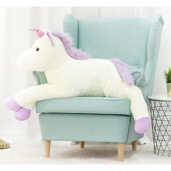 Plyšový jednorožec Bruno 120 cm bílý