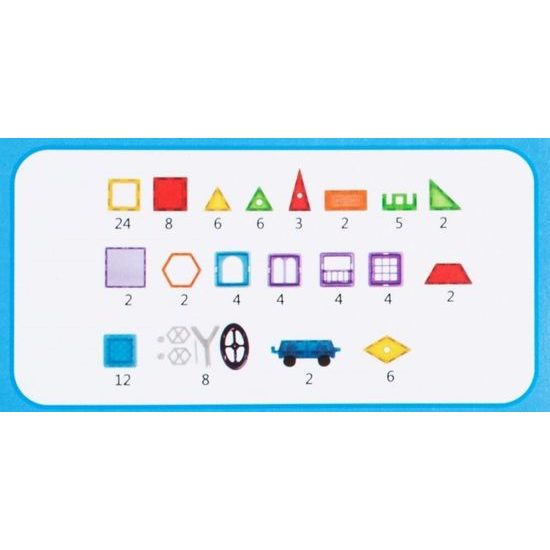 Magnetická stavebnice Magnetic Tiles 106 dílů