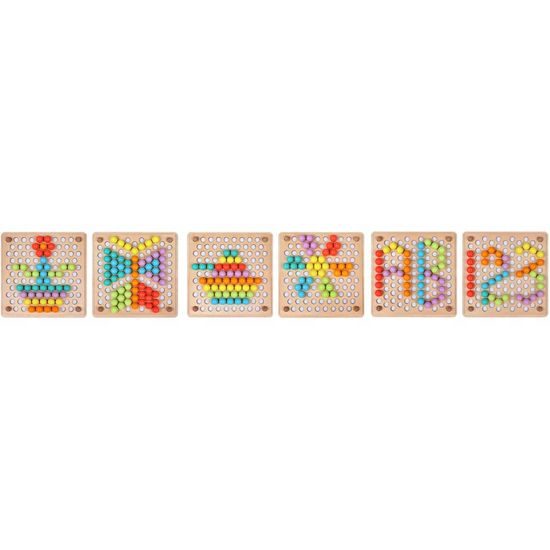 Doris dřevěná vkládačka 3v1 Veselé kuličky