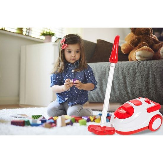 Dětský vysavač na baterie se světlem My Home červený