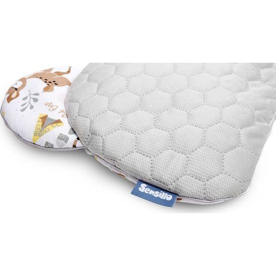 Sensillo Poduška do kočárku velvet zvířátka bílá