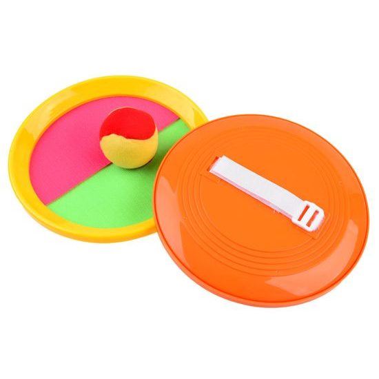 Hra Catch Ball set se 2 talířy a míčkem na suchý zip 20 cm